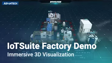 IoTSuite factory demo showcases immersive 3D visualization, enabling real-time monitoring and digital twins for smarter industrial operations.